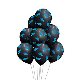 Ballons empreintes de bébé bleues 8 pièces