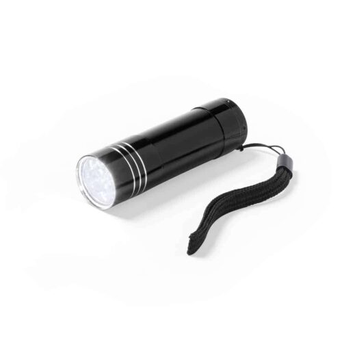 Lampe de poche 9 LED aluminium noir