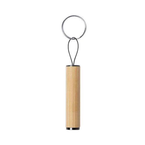 Lampe de poche avec porte-clés en bambou
