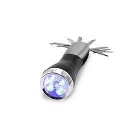 Lampe de poche multifonctionnelle 12 fonctions acier inox noir/argent