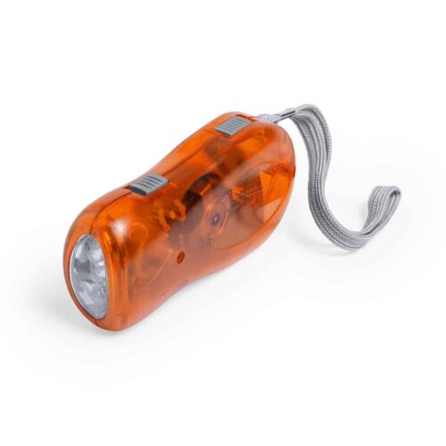 Lampe torche dynamo 3 LED orange