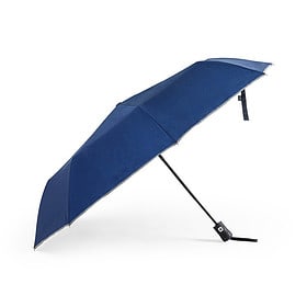 Paraplu RPET durable avec bande réfléchissante - 100 cm - bleu foncé