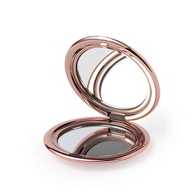 Miroir de poche métallique rose 6,4 cm
