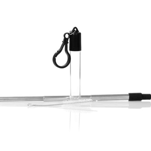 Paille réutilisable réglable en inox noir