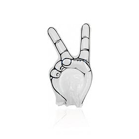 Main de paix gonflable blanche