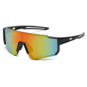 Lunettes de sport noires - Verre bleu/jaune