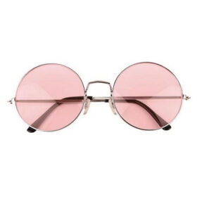 Lunettes de soleil rondes hippie | verres roses