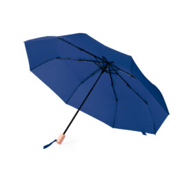 Paraplu RPET durable avec poignée en bois - 95 cm - bleu marine