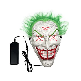 Masque clown fou d'Halloween avec éclairage