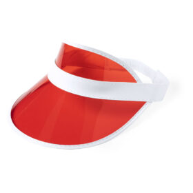 Visière réglable en PVC rouge