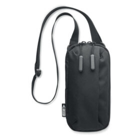 Sacoche pour téléphone avec porte-cartes en polyester RPET noir