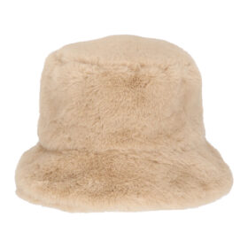 Bob en fausse fourrure beige - 56 cm