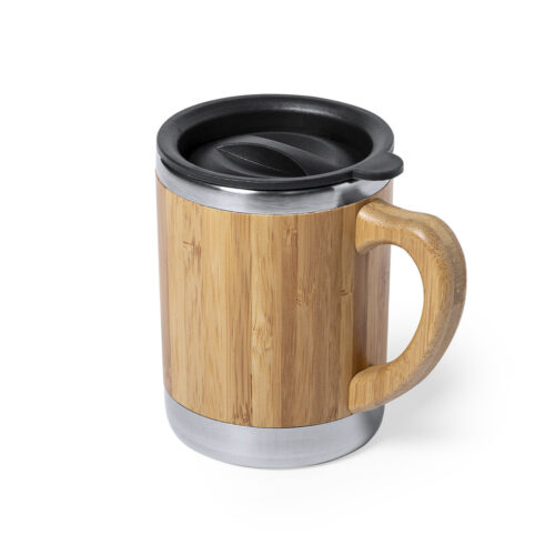 Tasse à thermos bambou/acier inoxydable 300 ml marron