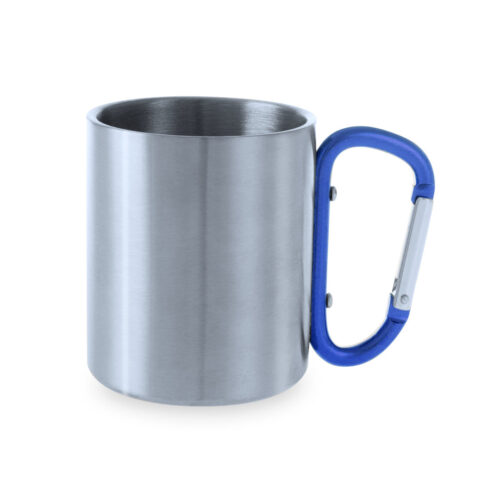 Mug avec mousqueton 210 ml inox bleu