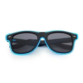 Lunettes de soleil LED noires - néon bleu