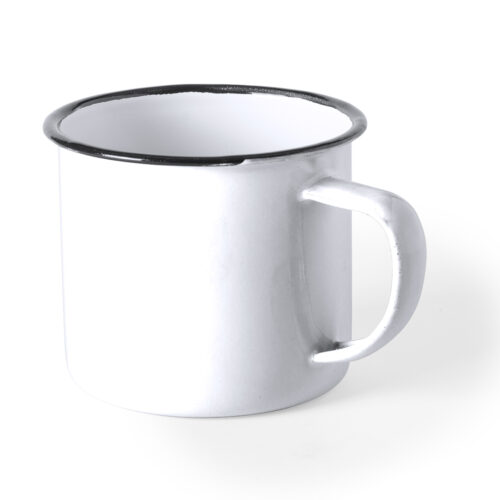 Mug rétro métal 380 ml blanc