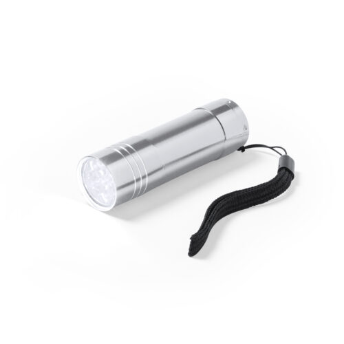 Lampe torche 9 LED aluminium argent