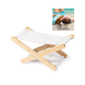 Coussin de plage pliable bois/coton blanc