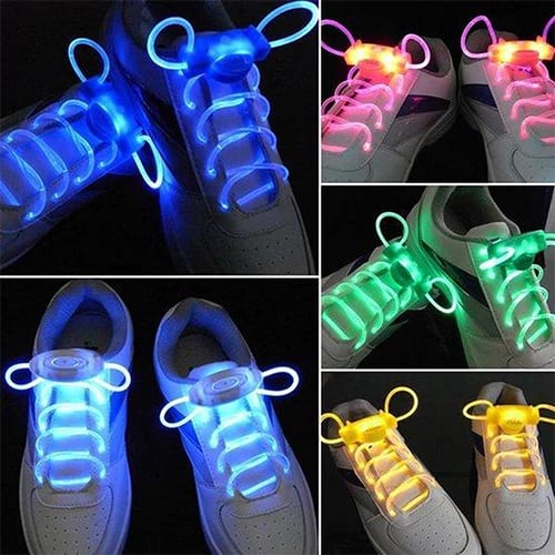 Lacets LED vert/rose