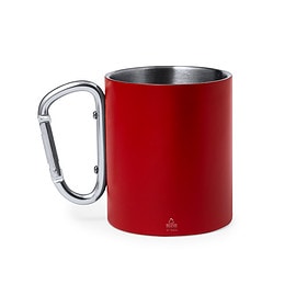 Tasse avec mousqueton 300 ml inox rouge