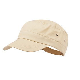 Casquette en coton beige avec fermeture velcro