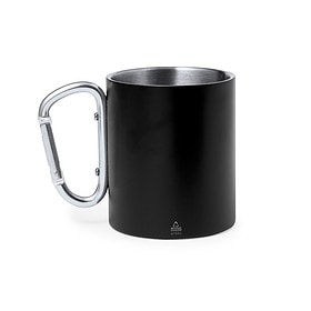 Tasse avec mousqueton 300 ml acier inoxydable noir