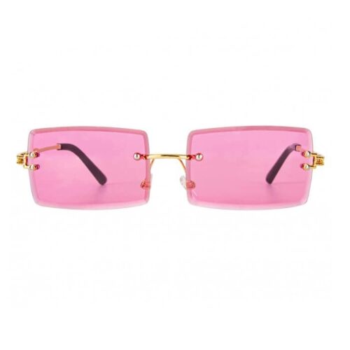 Lunettes de soleil rectangulaires roses