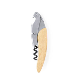 Tire-bouchon avec coupe-capsule en bois