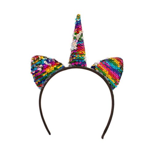 Bandeau licorne sequins Pride arc-en-ciel