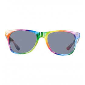 Lunettes de soleil rayées classique arc-en-ciel Pride