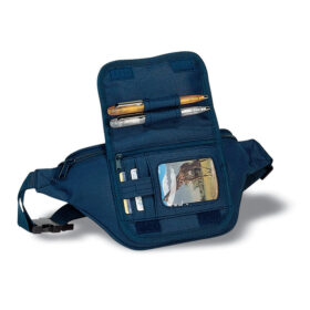Sac banane avec porte-cartes et compartiment stylo bleu