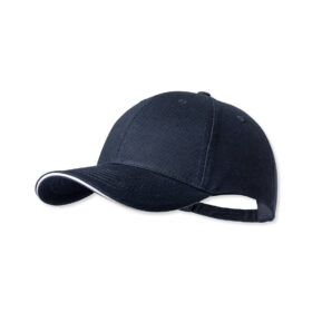 Casquette en coton bleu foncé avec fermeture à boucle