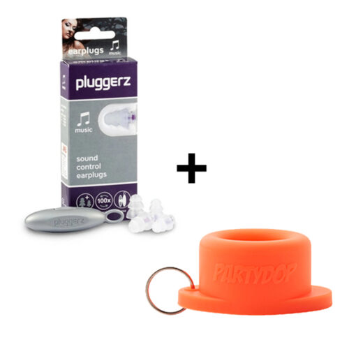 Bouchons d'oreilles Pluggerz + Partydop orange
