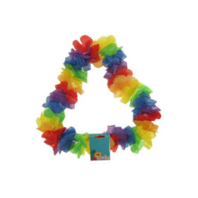 Couronne de fleurs hawaïennes Pride arc-en-ciel