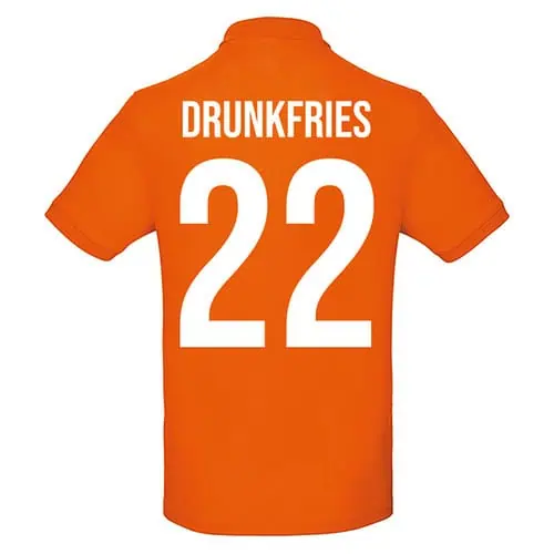 Polo unisexe orange - Frites Saoules