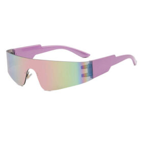 Lunettes de sport violettes sans monture - Verres multicolores
