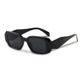Lunettes de soleil rectangulaires, monture épaisse - noir