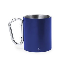 Tasse avec mousqueton 300 ml inox bleu