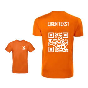 T-shirt unisexe orange - Texte personnalisé et code QR