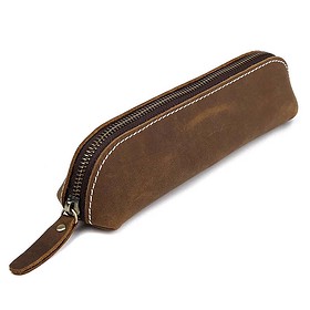 Yucka - Étui à stylos en cuir de luxe - Marron
