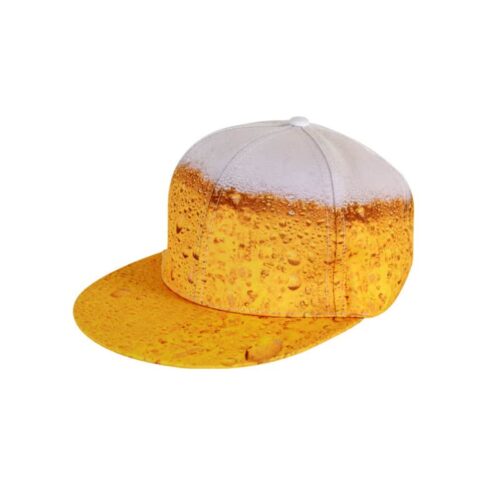 Snapback casquette à bière ajustable blanc/jaune taille unique