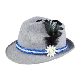 Chapeau tyrolien gris/bleu pour Oktoberfest