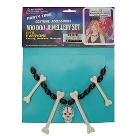 Collier squelette Halloween noir/blanc
