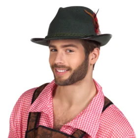 Chapeau tyrolien vert avec corde pour Oktoberfest