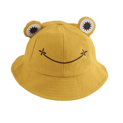 Chapeau de pêcheur grenouille 56-58 cm coton jaune