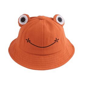 Chapeau de pêcheur grenouille 56-58 cm coton orange