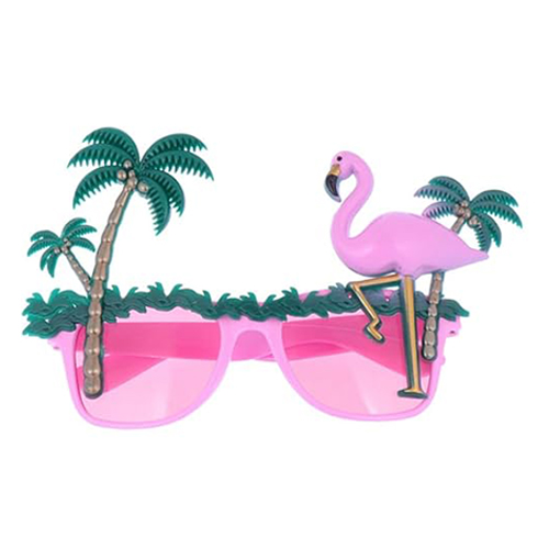 Lunettes de fête palmier avec flamant rose – Image 2