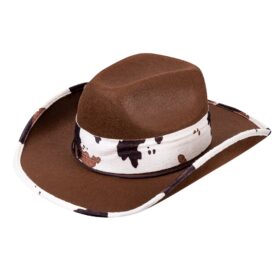 Chapeau de cowboy taches de vache marron
