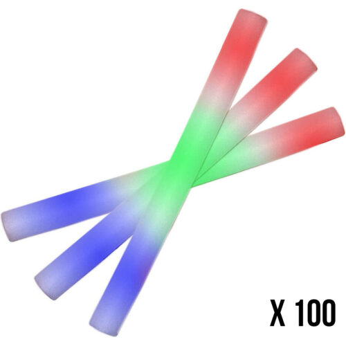 Bâtons en mousse LED multicolores - 100 pièces