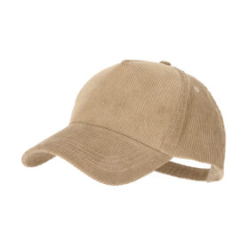 Casquette en velours côtelé avec fermeture à boucle polyester beige